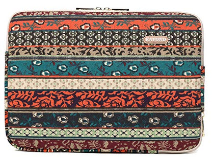 Kayond Canvas Water-Resistant 15.6 Inch Laptop Sleeve case for 15 inch 15.4 inch 15.6 inch Notebook Computer (15-15.6 inch, Red Bohemia) - color: Red Bohemia, size: 15-15.6 inch
