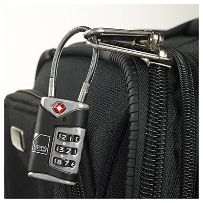 4014648 Lewis N Clark Travel Sentry Cable Lock 2 Pack Black - color: Black, size: 2 Pack