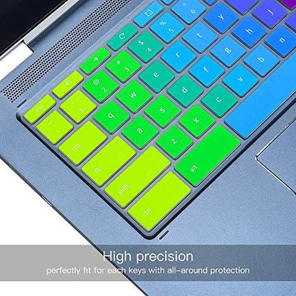 Keyboard Cover for HP x360 2-in-1 14" Chromebook, 14-db/ca/ak/DA 14B-CA 14a-na Series, 14 G2 G3 G4 G5, HP Chromebook 11 G2, G3, G4, G5, G6 EE G7 EE Keyboard Cover Skin, Rainbow - color: Rainbow