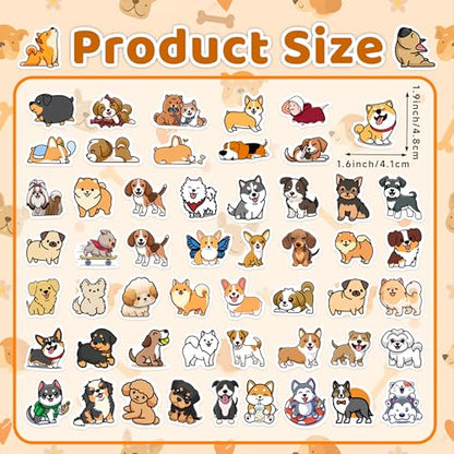 65 Pcs Cute Dogs Water Bottle Stickers for Kids, Vinyl Waterproof Animal Decals for Classroom School, Students Teachers Supplies Prizes for Kids Teen Girls - color: Non-luminescent-356kshr