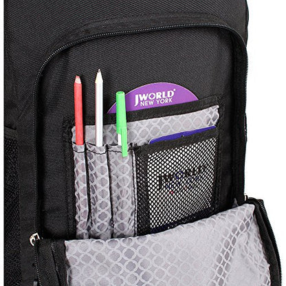J World Sunny Rolling Backpack for Kids. Roller Bag With Wheels, Geo Blue - color: Geo Blue