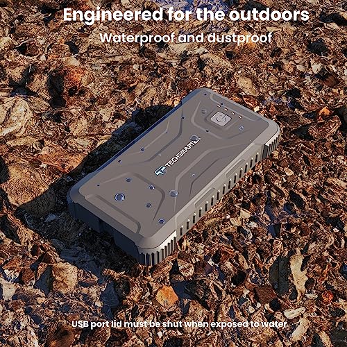 Rugged & Waterproof 20000mah 18W USB-C PD Power Bank. Extreme Tactical Portable Charger Heavy Duty, Camping, Outdoor with Flashlight. Compatible with iPhone, Samsung, iPad, Android, Galaxy