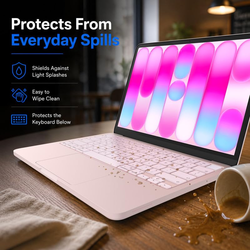 Soonjet Keyboard Cover Skin for 2026 MacBook Neo 13 inch A3404 A18 Pro, Premium Ultra Thin Clear Keyboard Protector, US ANSI Layout (Blush) - color: Blush