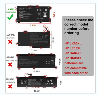 ASUNCELL 55.8Wh LK03XL Battery L09281-855 916814-855 for HP Envy X360 15m-cn0xxx 15m-cp0xxx 15m-bp0xx 15m-bp1xx 15-bq2xx 15-cp0xxx 15-cn0xxx 15-cr0xxx 17-ae1xx 15T-CN 15M-cn0011dx 15m-cn0012dx, 11.55V - color: LK03XL