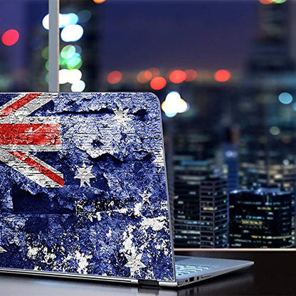 Flags | Custom Fit Made to Order Laptop Notebook Skin Vinyl Sticker Cover Decal Fits 13.3" 14" 15.6" 16" HP Lenovo Apple Mac Dell Compaq Acer Flag Australia Grunge Distressed Country - color: Style 10