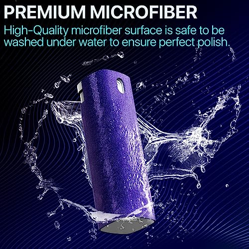 IO CLEAN Mini Screen Cleaner Spray – Finger Proof Screen Cleaner for Smartphones, iPads, MacBooks, Laptops, Car Screens, Touchscreens – 3in1 Mist Cleaner, Microfiber Cloth and Protective Cover (Cream) - color: Cream