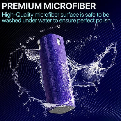IO CLEAN Mini Screen Cleaner Spray – Finger Proof Screen Cleaner for Smartphones, iPads, MacBooks, Laptops, Car Screens, Touchscreens – 3in1 Mist Cleaner, Microfiber Cloth and Protective Cover -Purple - color: Purple