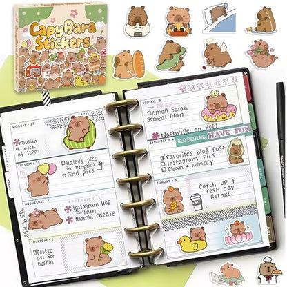 200pcs Cute Capybara Stickers Bluk.Waterproof Vinyl Stickers Pack for Water Bottle Laptop Skateboard Scrapbooking.Animal Decals Stickers Party Favors for Kids Girls Adults Teens - color: Capybara Stickers