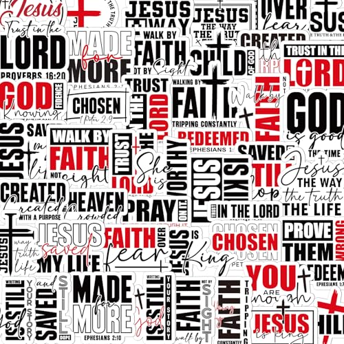 100 Pcs Bible Verse Christian Stickers Religious Faith Sticker | Prayer Bible Stickers, Matte Waterproof Vinyl, Scripture Faith, Religious Decals for Luggage Laptop Journal - style: Bible Verse