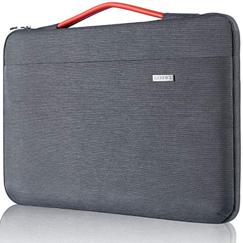 LANDICI 14-15 Inch Protective Laptop Sleeve with Handle, Grey | Waterproof computer cover for MacBook Air 15 M2-M4 2022-2025, MacBook Pro 15 and HP Chromebook 14; for commuting and travel - color: Grey, size: 14-15 inch