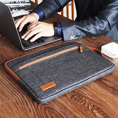 kizuna 14 Inch Laptop Sleeve Case Computer Bag Handbag for 15" MacBook air M2 2023/Lenovo Flex 14/14" HP EliteBook 840 G5/HP Pro 14 G3/Dell Latitude 7490 5490/15" Surface Laptop 3, Brown - color: Brown, size: 14 Inch / 15" Macbook air M2 2023