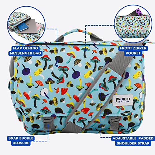 J World New York Thomas Laptop Messenger Bag for Women & Men. Kids Computer Bookbag - color: Skyshroom