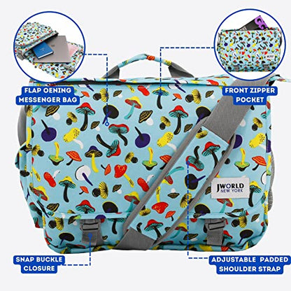 J World New York Thomas Laptop Messenger Bag for Women & Men. Kids Computer Bookbag - color: Skyshroom