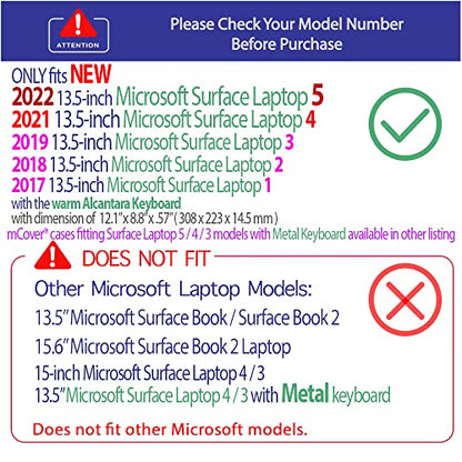 mCover Hard Case Only Compatible for 13.5" Microsoft Surface Laptop (5/4 / 3/2 / 1) with Alcantara Keyboard - Red - color: Red