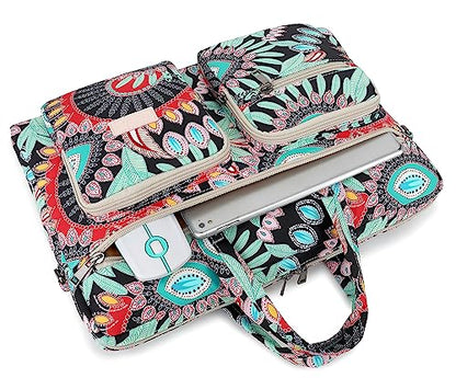Laptop Shoulder Bag15.6inch women men Waterproof 16inch Computer Bags Women Business Office Work Bag Briefcase 14 inch case - color: Indian Style