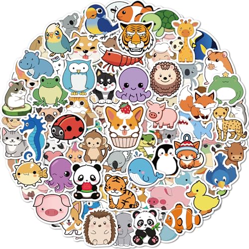 100 Pcs Animal Stickers for Kids, Cute Water Bottle Stickers, Party Favors | Vinyl Waterproof Kid Sticker Pack, Kids Classroom Prizes for Elementary Students, Goodie Bags Stuffers for Kids - style: 100 Pcs