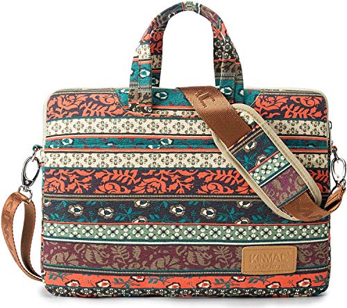 Kinmac New Bohemian 360° Protective Water Resistant Canvas Laptop Shoulder Messenger Sleeve Briefcase case Bag For MacBook Air 13 inch,iPad Pro 13 inch,MacBook Pro14 inch and 13 inch-14 inch Laptop - color: Bohemian, size: 13 inch-14 inch