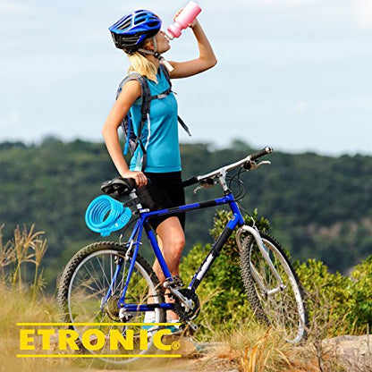 Etronic Bike Lock M6, Cable Lock 6 Feet Long Coiled Security Resettable Combo Combination Lock Bicycle Lock with Mounting Bracket - color: Blue