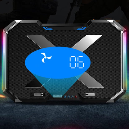 ARTIBETTER RGB Led Laptop Cooler Pad Gear Adjustable Height Fan Cooling Design with LCD Touch Control USB Powered for Gaming and Workstation Use