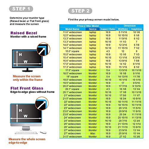 13.3 Inch - 16:9 Aspect Ratio, Width 11.56 Inch (294 mm), Height 6.5 Inch (166 mm), Please Measure The Horizontal and Vertical Sizes of The Screen excluding Edge Before Purchasing. - size: 13.3 inch Widescreen (16:9)