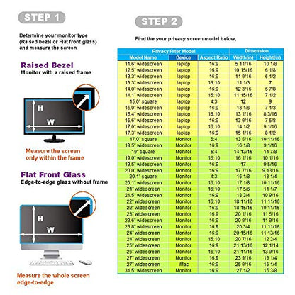 13.3 Inch - 16:9 Aspect Ratio, Width 11.56 Inch (294 mm), Height 6.5 Inch (166 mm), Please Measure The Horizontal and Vertical Sizes of The Screen excluding Edge Before Purchasing. - size: 13.3 inch Widescreen (16:9)