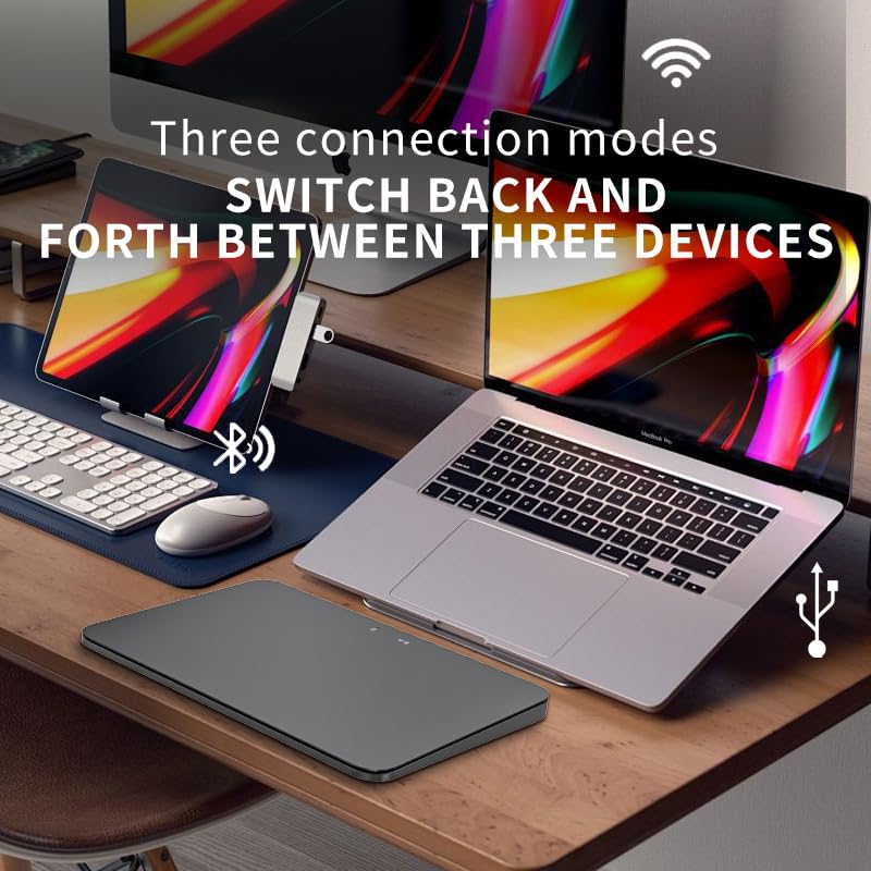 Function Trackpad - Three-Mode Connection (Bluetooth/2.4G/USB-C) Multi-Function trackpad, Support Multi-Device Switching, Built-in System Gestures, Suitable for Windows10/11 Systems (Black)