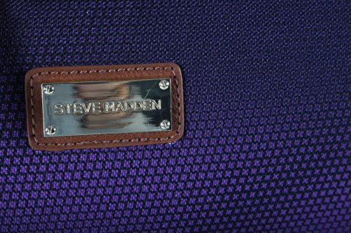 Steve Madden Designer-Gepckkollektion Leichter Softside-Koffer fr Damen und Herren strapazierfhige 50,8 cm groe Tragetasche mit 4 rollenden Spinner-Rdern, Shadow Purple, 20in, Carry on Bag With - color: Shadow Purple, size: 20 inches