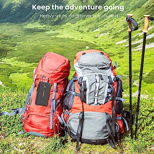 Rugged & Waterproof 20000mah 18W USB-C PD Power Bank. Extreme Tactical Portable Charger Heavy Duty, Camping, Outdoor with Flashlight. Compatible with iPhone, Samsung, iPad, Android, Galaxy