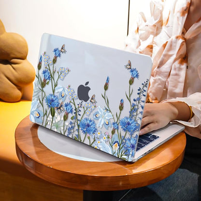 Compatible with MacBook Neo 13 inch Case 2026 (Model A3404), Printed Pattern Hard Shell Laptop Case with Keyboard Cover & Screen Film, Slim Plastic Protective Cover, Tropical Blue Flowers - color: Tropical Blue Flowers
