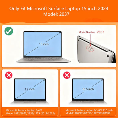 Se7enline Case for Microsoft Surface Laptop 15 inch Touchscreen Copilot+ PC 2024 (7th Edition) Model: 2037,Lightweight Durable Scratch-Resistant Easy Install Hard Shell + Keyboard Cover,Matte Black - color: Matte Black, size: 15 inch