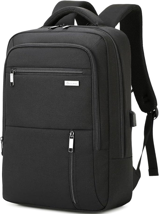 15.6 Inch Laptop Backpack for Travel Water Resistant College Backpack for Men Women Laptop Bag with USB Charging Port Business Backpack,Black
