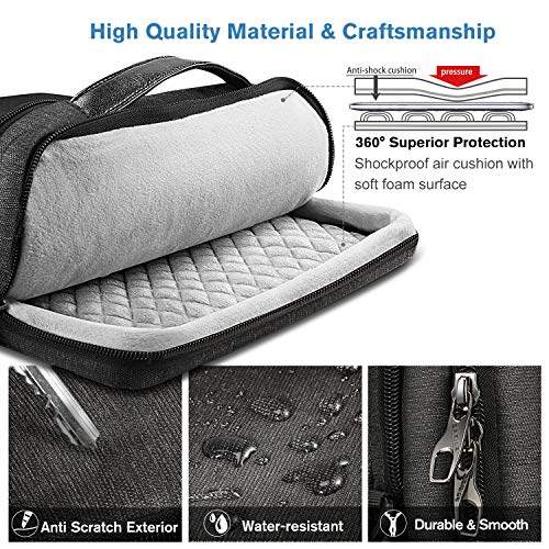 FINPAC 14-inch Laptop Shoulder Bag, Protective Computer Carrying Case Compatible with 15.3" MacBook Air M5/M4/M3/M2, 15-16" MacBook Air/Pro, Surface Laptop/Book, 14" HP/Dell/Acer/Chromebook, Black - size: 14-inch