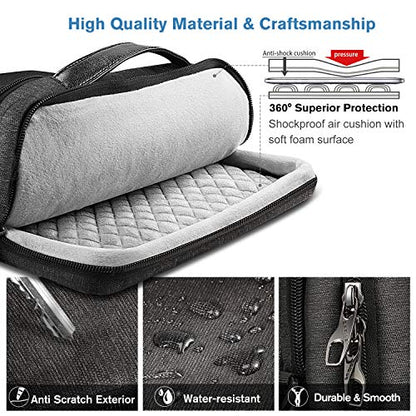 FINPAC 14-inch Laptop Shoulder Bag, Protective Computer Carrying Case Compatible with 15.3" MacBook Air M5/M4/M3/M2, 15-16" MacBook Air/Pro, Surface Laptop/Book, 14" HP/Dell/Acer/Chromebook, Black - size: 14-inch