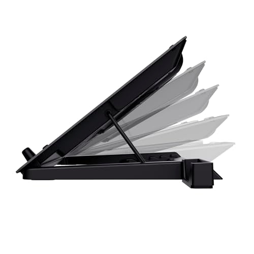 Trust Gaming GXT 1125 Quno Laptop Cooling Stand - Laptops up to 17.3 inch, 5 Blue Illuminated Fans, Adjustable Angle, Computer Cooler - Black