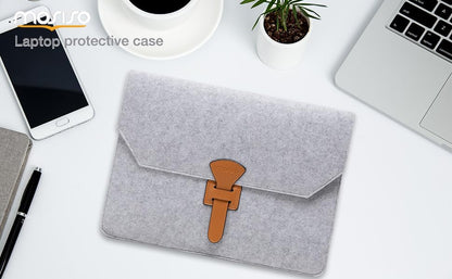MOSISO Laptop Case 13 inch, Laptop Sleeve Compatible with MacBook Neo/Air 13.6/Pro 13/Pro 14, HP Dell ASUS Lenovo, Felt Flapover Slim Carrying Case Bag with Pockets, Gray