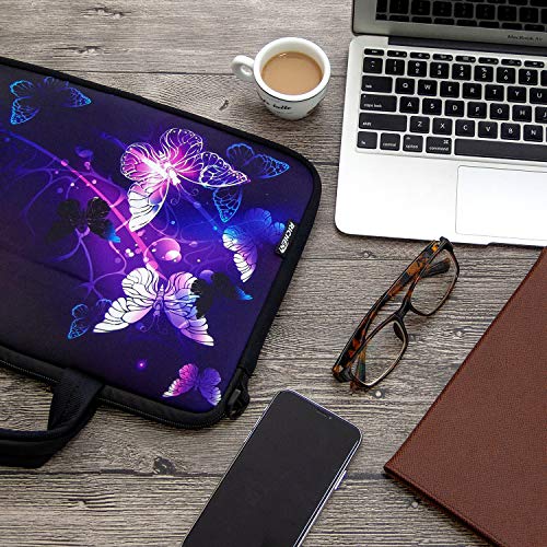 10 inch Messenger Bag Carrying Case with Handle Accessory Pocket Fits 7 to 10-Inch Laptops/Notebook/Kids Tablet (7-10.2 inch, Butterflies) - color: Butterflies, size: 7-10.2 inch