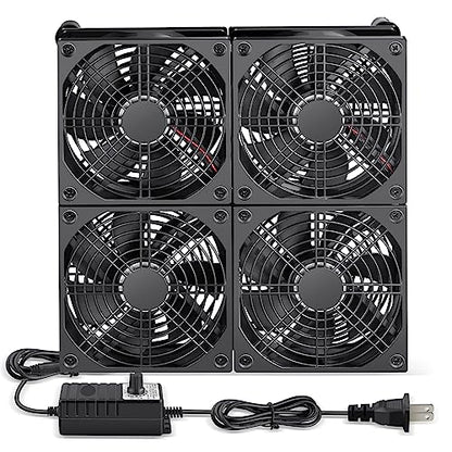 4 x 120mm Small Flat Computer Cooling Fan with Variable Speed Controller for DIY Electronics Router Media TV Box Cabinet Server Equipment Exhaust Ventilation - style: 4 x 120mm