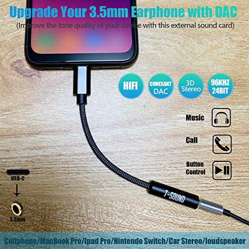 4-Port USB Hub and USB C to 3.5mm Digital Headphone Adapter
