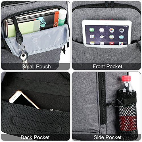 Slim Business Lightweight Laptop Backpack for Women Men with USB Charging Port, College Computer Backpack Fit Up to 13 14 Inch Macbook & Laptops