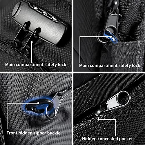 Tzowla 35 Liter Anti Theft Backpack with Giant Tumbler Holder Pocket and Lock,15.6 Inch Laptop Backpack - color: A-black, size: 35L 15.6inch