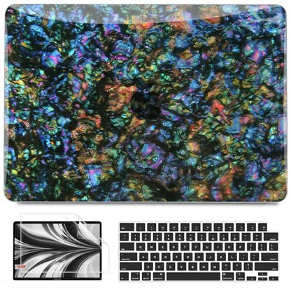 B BELK Compatible with MacBook Air 13 inch Case M5 2026-2022 M4 M3 M2 A3449 A3240 A3113 A2681, Plastic Hard Shell+Keyboard Cover+Screen Protector for MacBook Air 13.6 inch Case, Shiny Abalone Pearl - color: Shiny Abalone Pearl