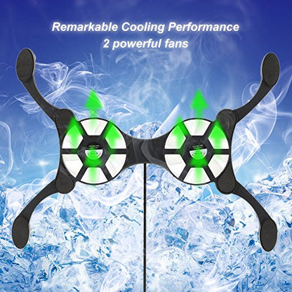 QUZHI Mini Portable Folding Foldable USB Dual Fan Cooler Cooling Pad for PC Laptop Notebook 7