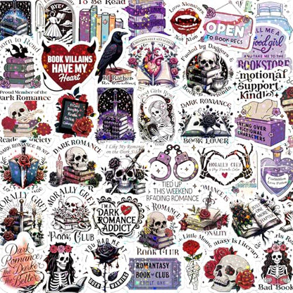 Dark Romance Stickers for Adults - 100 Pcs Gothic Bookish Water Bottle Stickers, Holographic Waterproof Scrapbook Sticker for Book Lover, Vinyl Decals for Vision Board Laptop Journal - style: Dark Romance