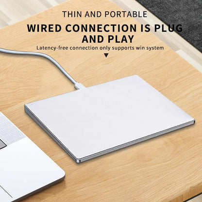 Wired touchpad supports multi gesture control, Aluminum alloy casing and glass panel Trackpad Mouse with Multi-Touch Navigation for Windows 10/11/Linux/fedora 43 Laptop PC Notebook Computer (silver) - color: silver
