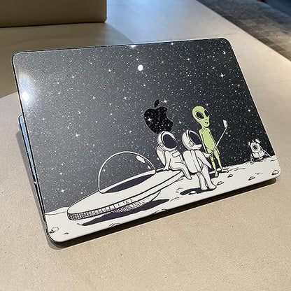 MEEgoodo Case for M5/M4/M3/M2 MacBook Air 13 inch Case 2026 2025 2024 2022, Fit Model A3449/A3240/A3113/A2681, Laptop Hard Shell Compatible with MacBook Air 13.6-inch, Astronauts & Alien - color: Astronauts & Alien