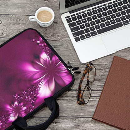 10 inches Messenger Bag Carrying Case Sleeve with Handle Accessory Pocket Fits 7 to 10-Inch Laptops/Notebook/ebooks/Kids tablet/Pad (7-10.2 inch, Flowers) - color: Flowers, size: 7-10.2 inch
