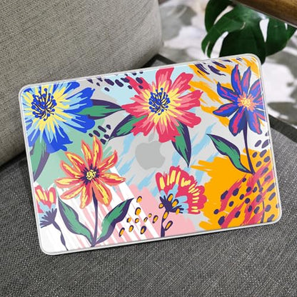 MEEgoodo 4-in-1 Printed Case for MacBook Neo 13 inch 2026 Release Model A3404, Laptop Hard Shell Cases with Keyboard Skin & Screen Protector & Webcam Covers, Art Painted Flowers - color: Art Painted Flowers