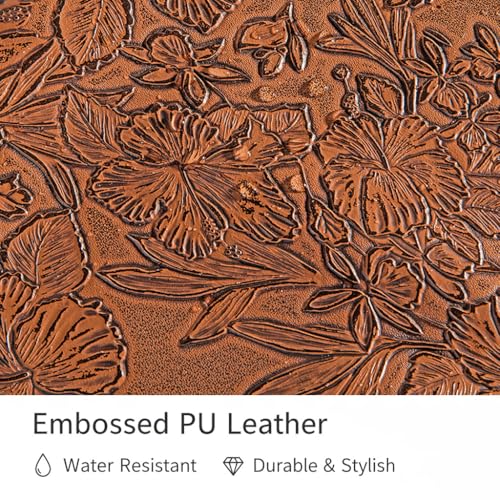 Kinmac 360° Protective Vertical Laptop Sleeve Case Cover Bag (Coffee Flower PU, 12.5 inch-13.3 inch) - color: Coffee Flower PU, size: 12.5 inch-13.3 inch