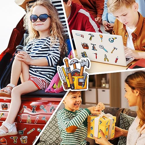 50PCS Tool Stickers for Kids, Waterproof Tool Box Decals for Water Bottles, Laptops, Scrapbooks, DIY Crafts and Party Favors - color: Tools