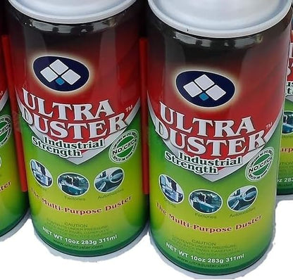 Ultra Duster Industrial Strength Compressed Air Cleaner, 10 oz., 12/Pack | Removes dust and debris from keyboards, electronics, and office equipment. Bulk 12-pack. - style: 12 Pack
